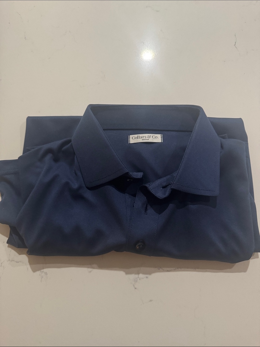 Collars & Co. Men's Dark Navy Dress Shirt — Classic Spread Collar